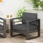Outdoor Club Chair Aluminum Modern Dark Gray