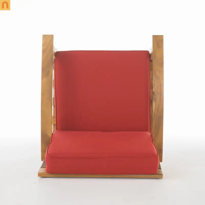 Outdoor Club Chair Acacia Wood Teak Deep Seat Water Resistant Cushion
