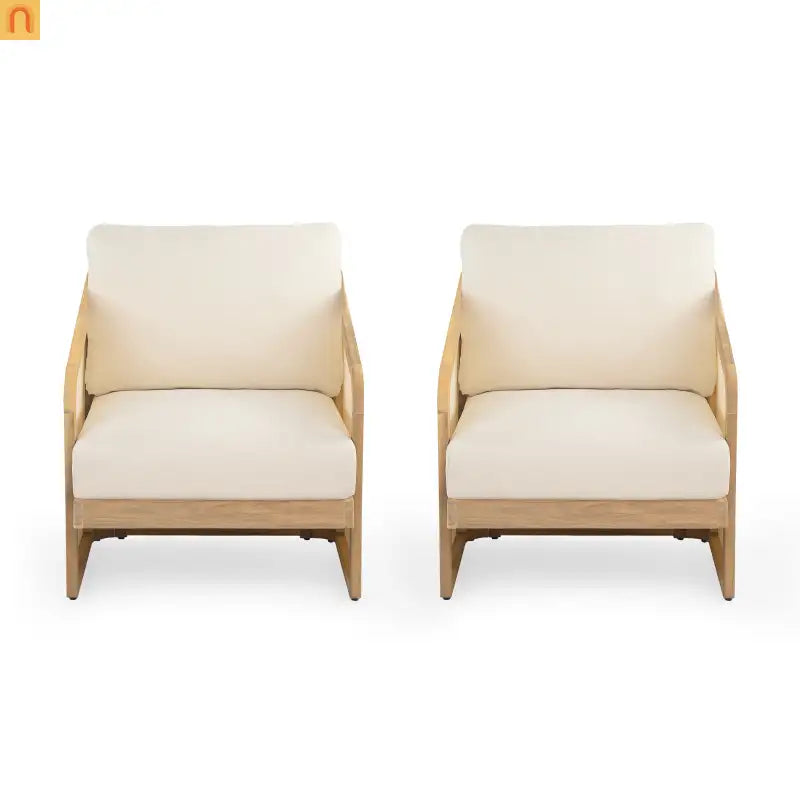 Outdoor Club Chair Set Acacia Wood 2 Piece