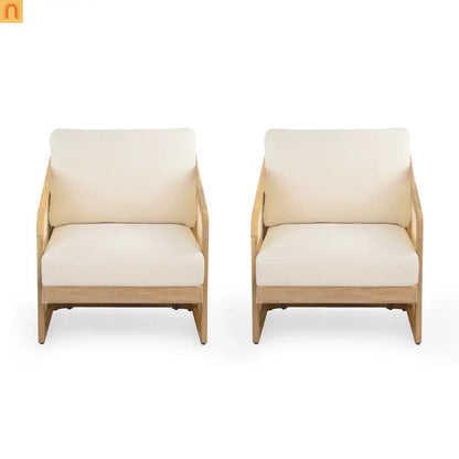 Outdoor Club Chair Set Acacia Wood 2 Piece
