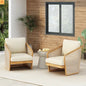 Outdoor Club Chair Set Acacia Wood 2 Piece