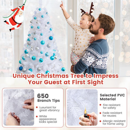 8 ft White Artificial PVC Christmas Tree with Stand