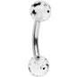 16G 1/4 Black Splatter Clear Acrylic Curved Barbell Earring