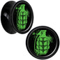 Black Acrylic Green Grenade Saddle Plug Set 5/8