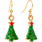 Gold Plated Christmas Tree Star Fishhook Earrings