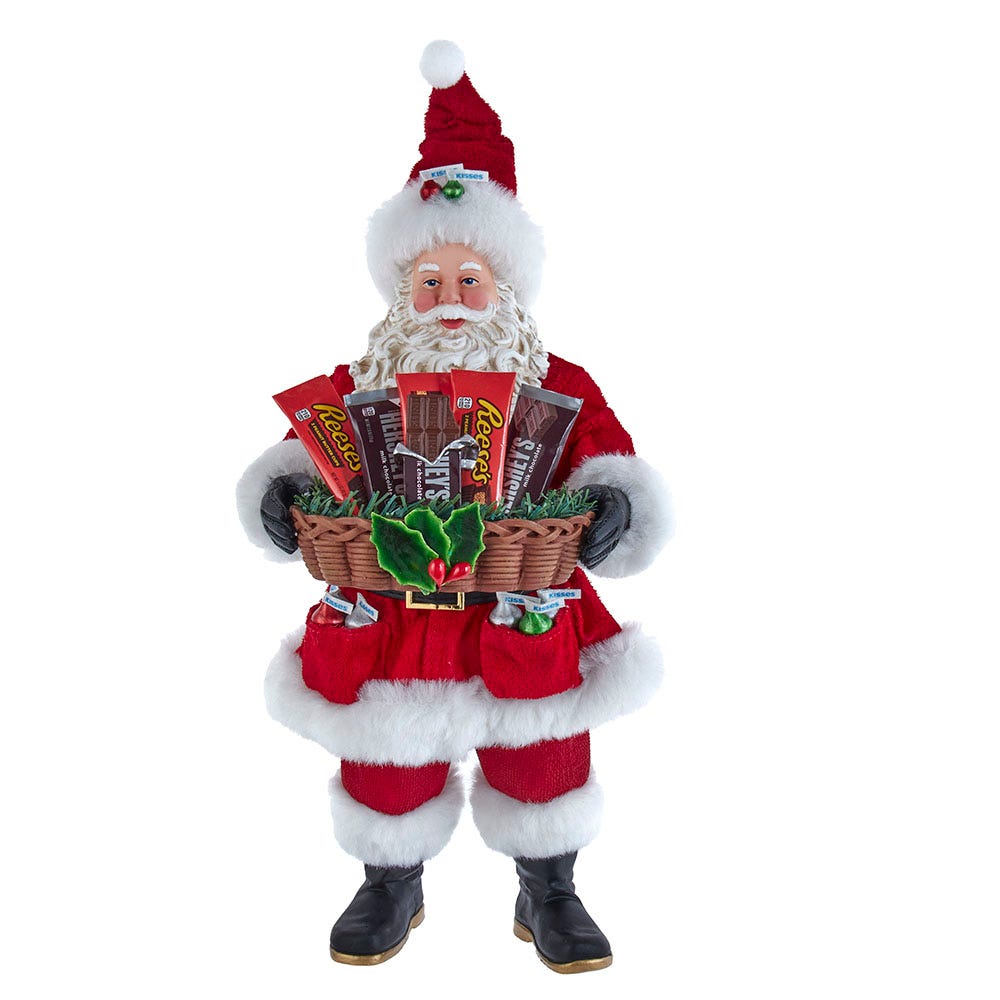 Santa with a Hershey's Gift Basket