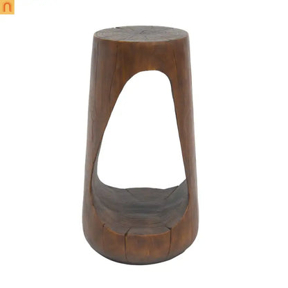 Outdoor End Table MGO Antique Brown Hollow Wood Grain 14.96x26.57in
