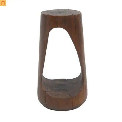 Outdoor End Table MGO Antique Brown Hollow Wood Grain 14.96x26.57in