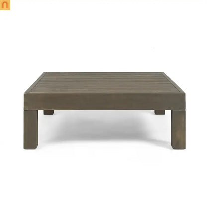 Outdoor Coffee Table Bench Set Acacia Wood White 58.25in