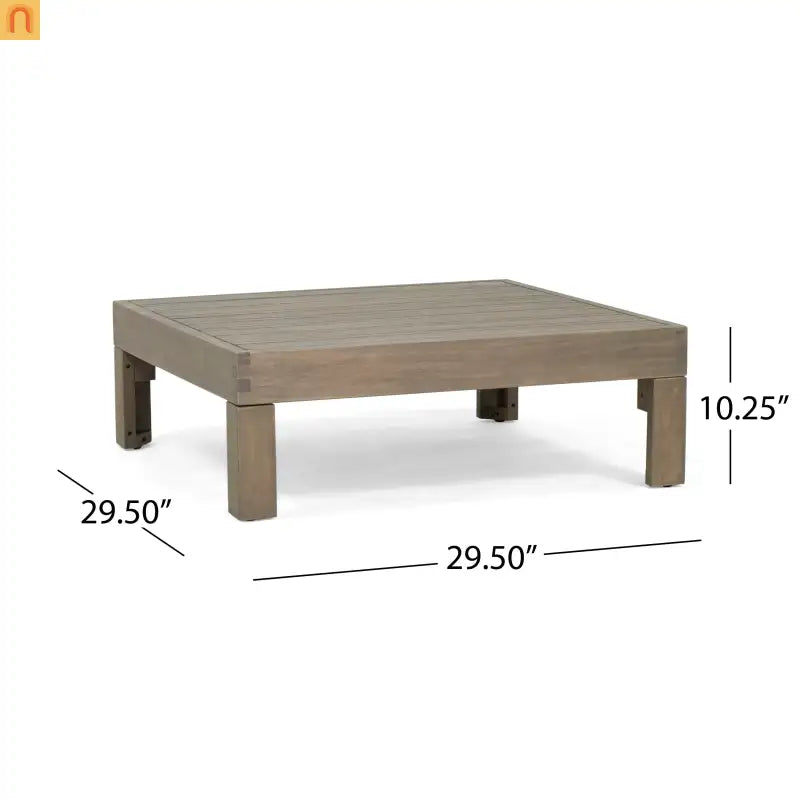 Outdoor Coffee Table Bench Set Acacia Wood White 58.25in