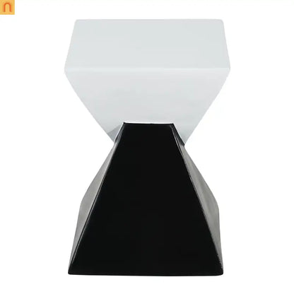 Outdoor Side Table MGO Black White Geometric 12.5x18in