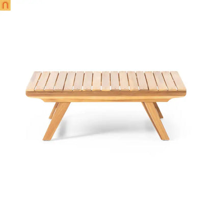 Outdoor Coffee Table Acacia Wood Teak Slat Panel 37L x 24W in