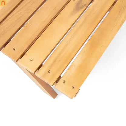 Outdoor Coffee Table Acacia Wood Teak Slat Panel 37L x 24W in