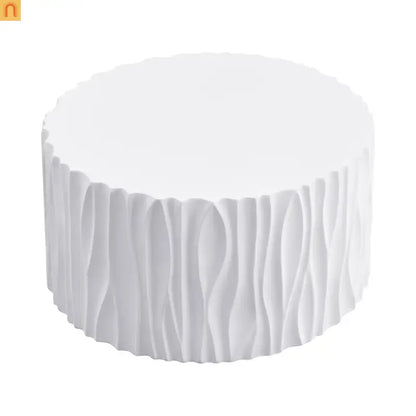 Outdoor Round Coffee Table 26.8" White Wavy
