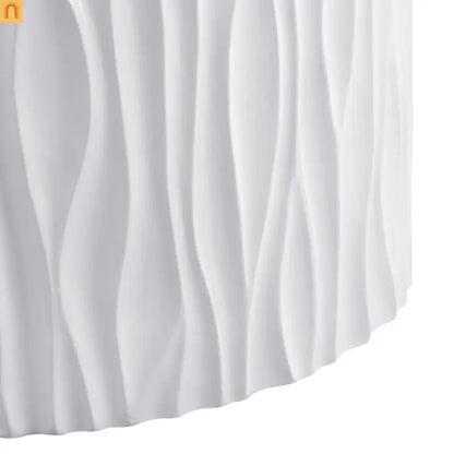 Outdoor Round Coffee Table 26.8" White Wavy