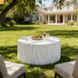 Outdoor Round Coffee Table 26.8" White Wavy