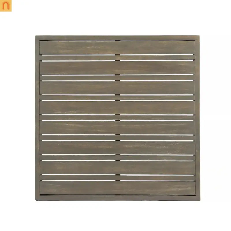 Outdoor Coffee Table Square Acacia Wood Gray Slat Panel 29.5in