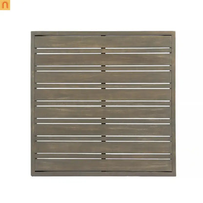 Outdoor Coffee Table Square Acacia Wood Gray Slat Panel 29.5in