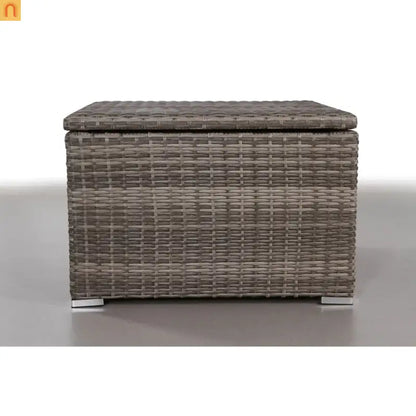 Outdoor Storage Side Table Wicker Gray 33x33x22 In Scratch Free