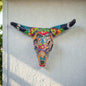 Colorful Talavera Bull Skull | Mexican Wall Art Decor
