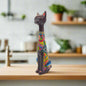 Colorful Talavera Cat Statue | Handmade Mexican Art
