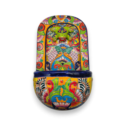 Colorful Talavera Wall Fountain | Mexican Ceramic Water Feature