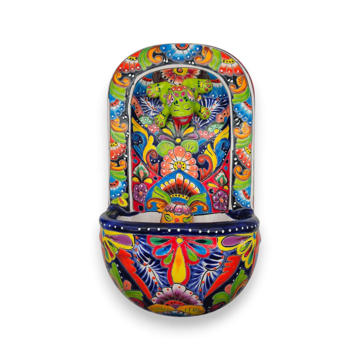 Colorful Talavera Wall Fountain | Mexican Ceramic Water Feature
