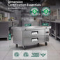 Commercial Double Drawer Undercounter Worktop Fridge With Chef Base & Wheels (SAK80596)