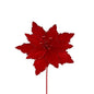 Poinsettia Pick - Red - 12 inch Bloom - 10 Inch Stem