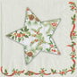 Holly Star Cream Cocktail Napkin
