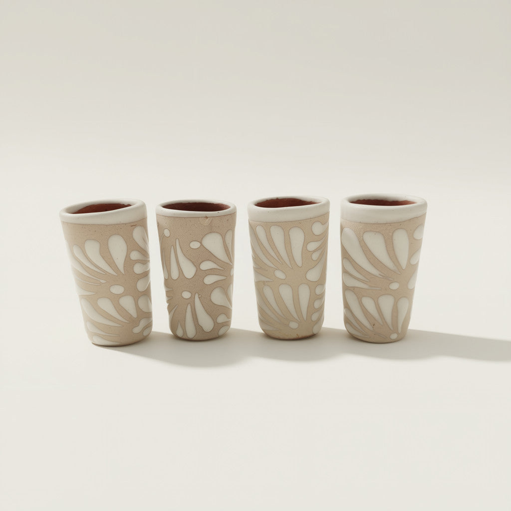 Cream Talavera Shot Glass | Handmade Mexican Ceramic
