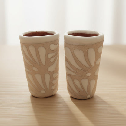 Cream Talavera Shot Glass | Handmade Mexican Ceramic
