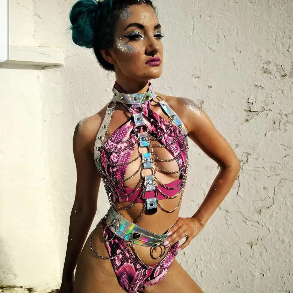 Creative Versatile Laser Ladies Belt Bodysuit