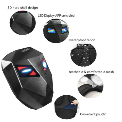 Crelander™ LED Hard Shell Water Resistant Motorcycle Backpack