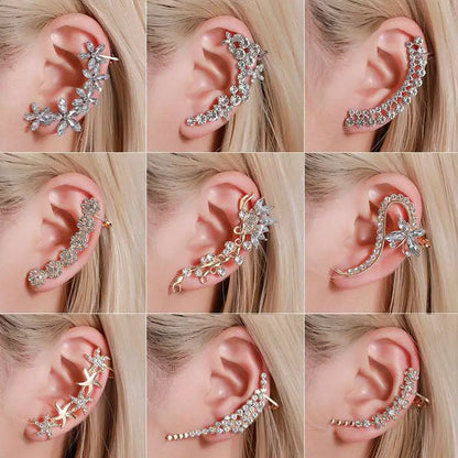 Crystal Butterfly Flower Rhinestone Ear Cuff