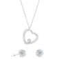 Crystal Heart Necklace and Stud Set