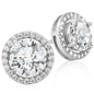 Crystal Round Halo Stud Earrings