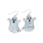 Silver Glitter Ghosts Earrings