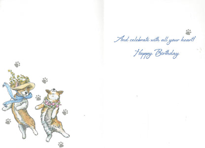 Dancing Corgis Birthday Card  - Birthday Card