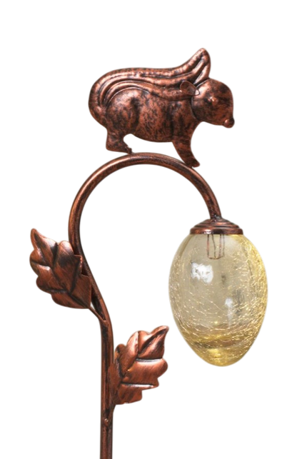 Solar-Powered Bronzed Animal Garden Stake -