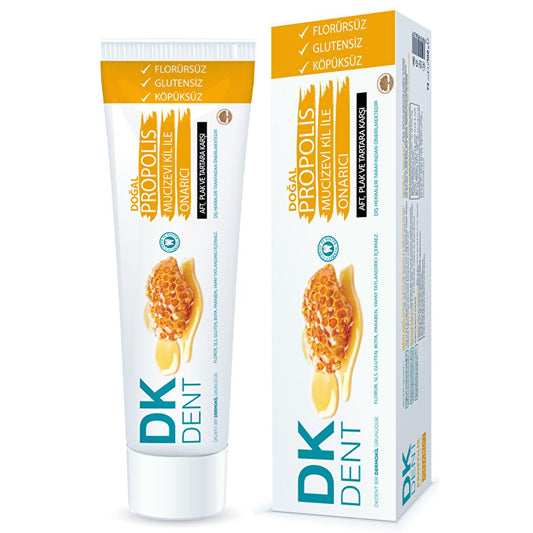 DK Dent Propolis Fluoride-Free Toothpaste: Natural Herbal Formula for Sensitive Gums & Bleeding Gums - Gluten-Free Daily Oral Care (2.54 fl oz)