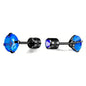 Cubic Zirconia Screw Back Stainless Steel Stud Earrings