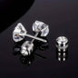 Cubic Zirconia Screw Back Stainless Steel Stud Earrings