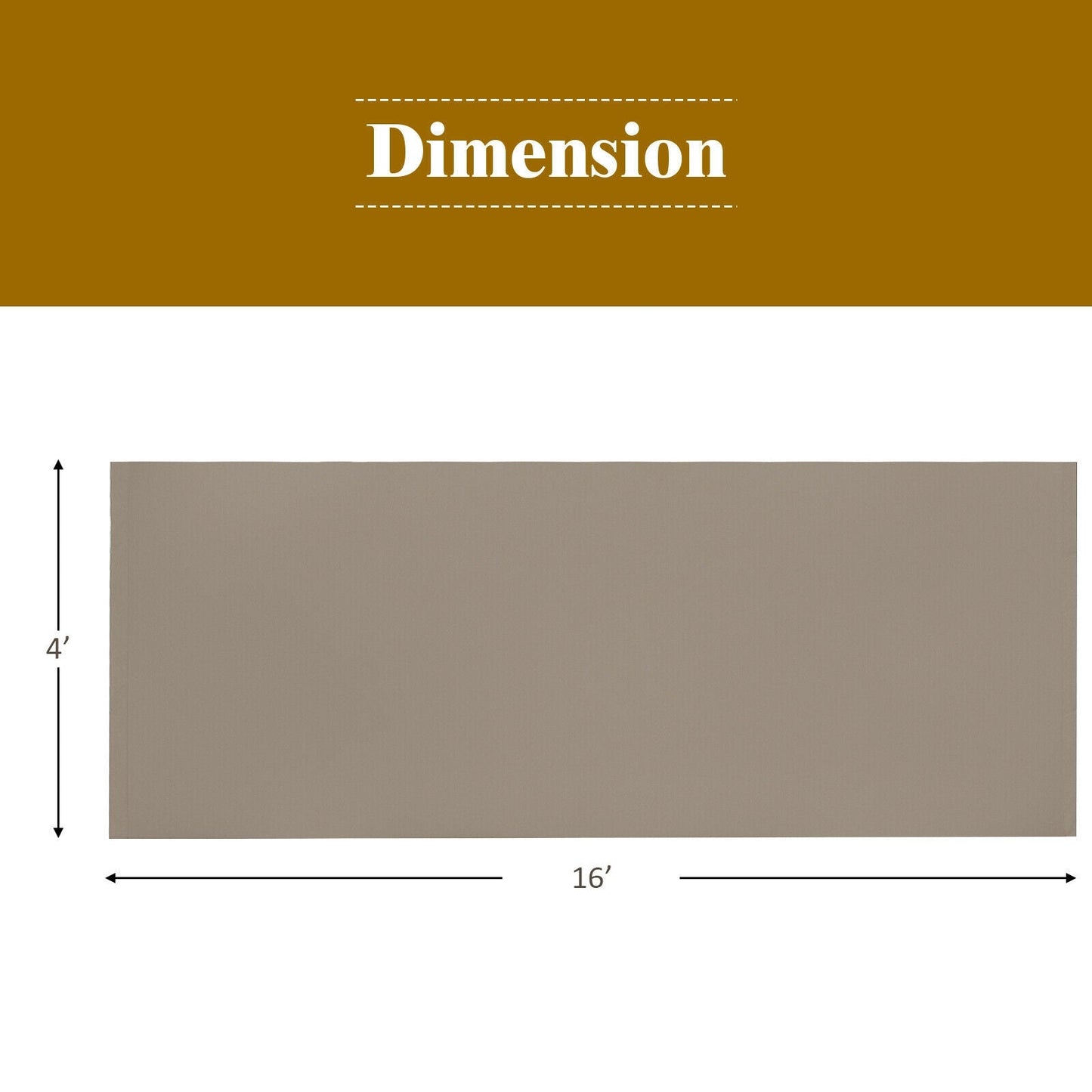 16' x 8' 2Pcs Universal Replacement Canopy for Pergola Structure Sun Awning-Brown