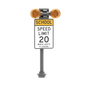 Flashing School Zone Sign - Custom Printed Build Kit - Made Using LEGO® Parts