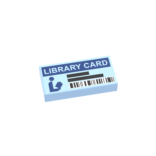 Library Card - Minifig Scale - Custom Printed - Made Using LEGO® parts