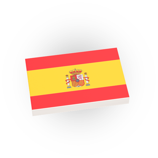 Spain Country Flag - Custom Printed 2x3 Tile - Made Using a LEGO® Part