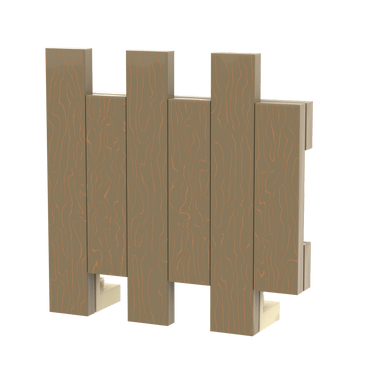 Wooden Fence (Dark Tan) - Custom Printed - Made with LEGO® Parts
