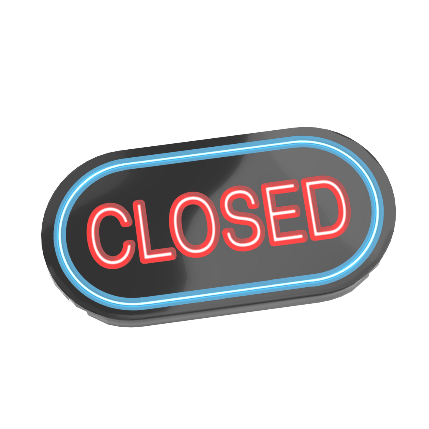 "Closed" Neon Store Sign - Custom Printed 2x4 Tile - Made Using LEGO ® Parts