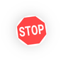 Stop Sign - Printed 2x2 Tile - Made Using LEGO® Parts
